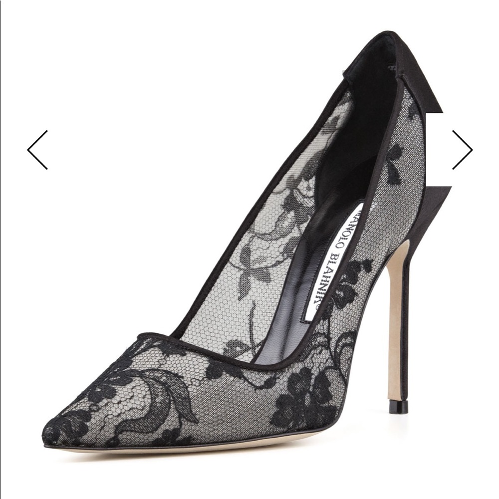 Size 40.5 MANOLO BLAHNIK Lace TUCCIO pumps